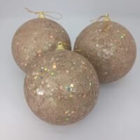 Bola Decorativa 10cm jogo C/3 peças - champagne