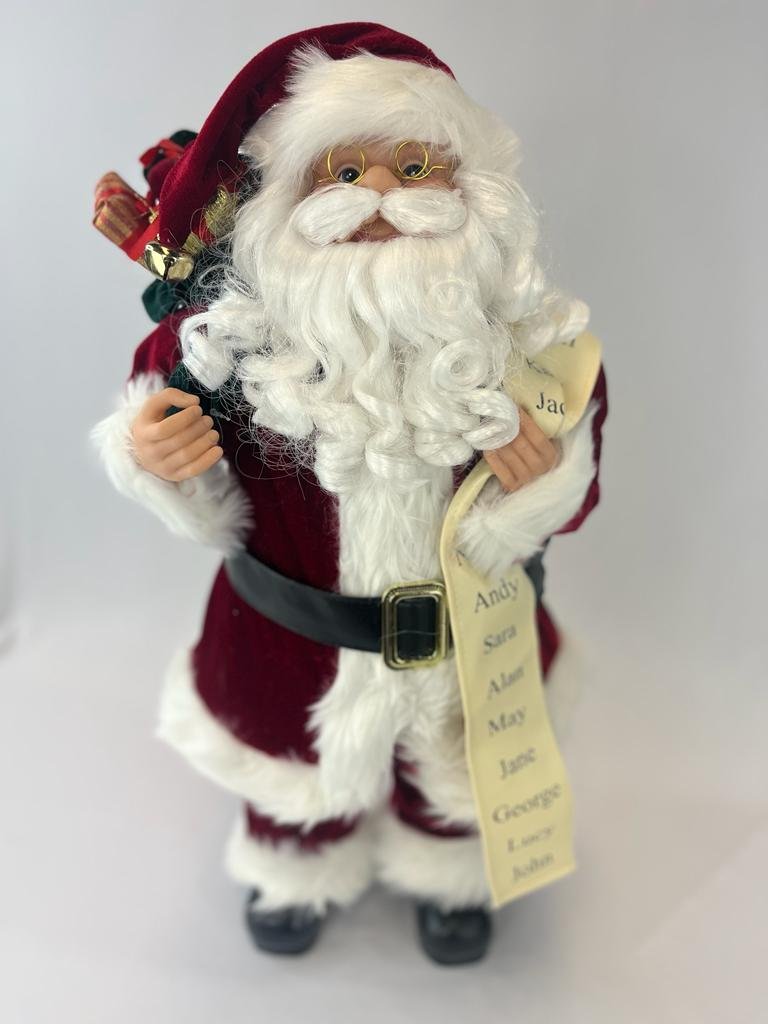 NOEL EM PE TRADICIONAL COM LISTA VERMELHO/BRANCO G